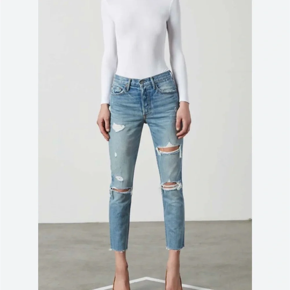 GRLFRND Karolina High-Rise Crop Jeans A Little More Love Revolve Distressed 25